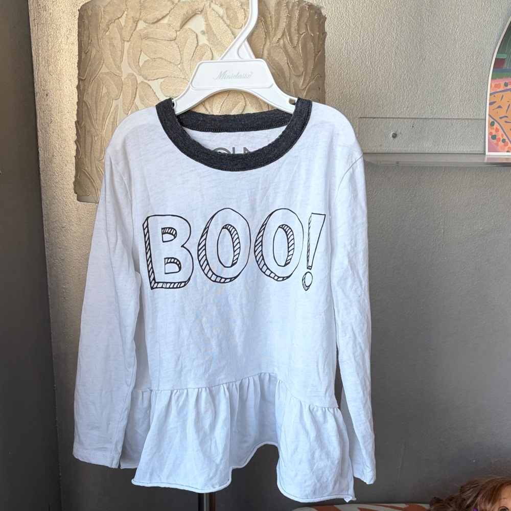 Chaser White Long Sleeve Kids Shirt with 'BOO!' Design